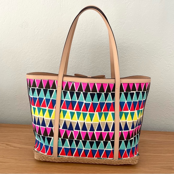 Kate Spade Francis Capri Espadrille Tote Shoulder Summer Bag in Geogeo - Picture 3 of 12